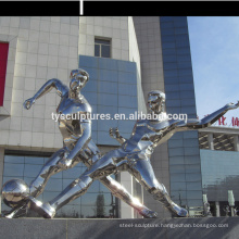 mirror polished metal figure sculpture stainless steel athlete sculpture for outdoor decoration